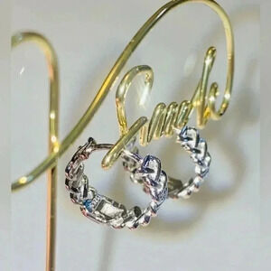 🍀  Braided Style🍀 Sterling Silver Earrings Unisex 🍀